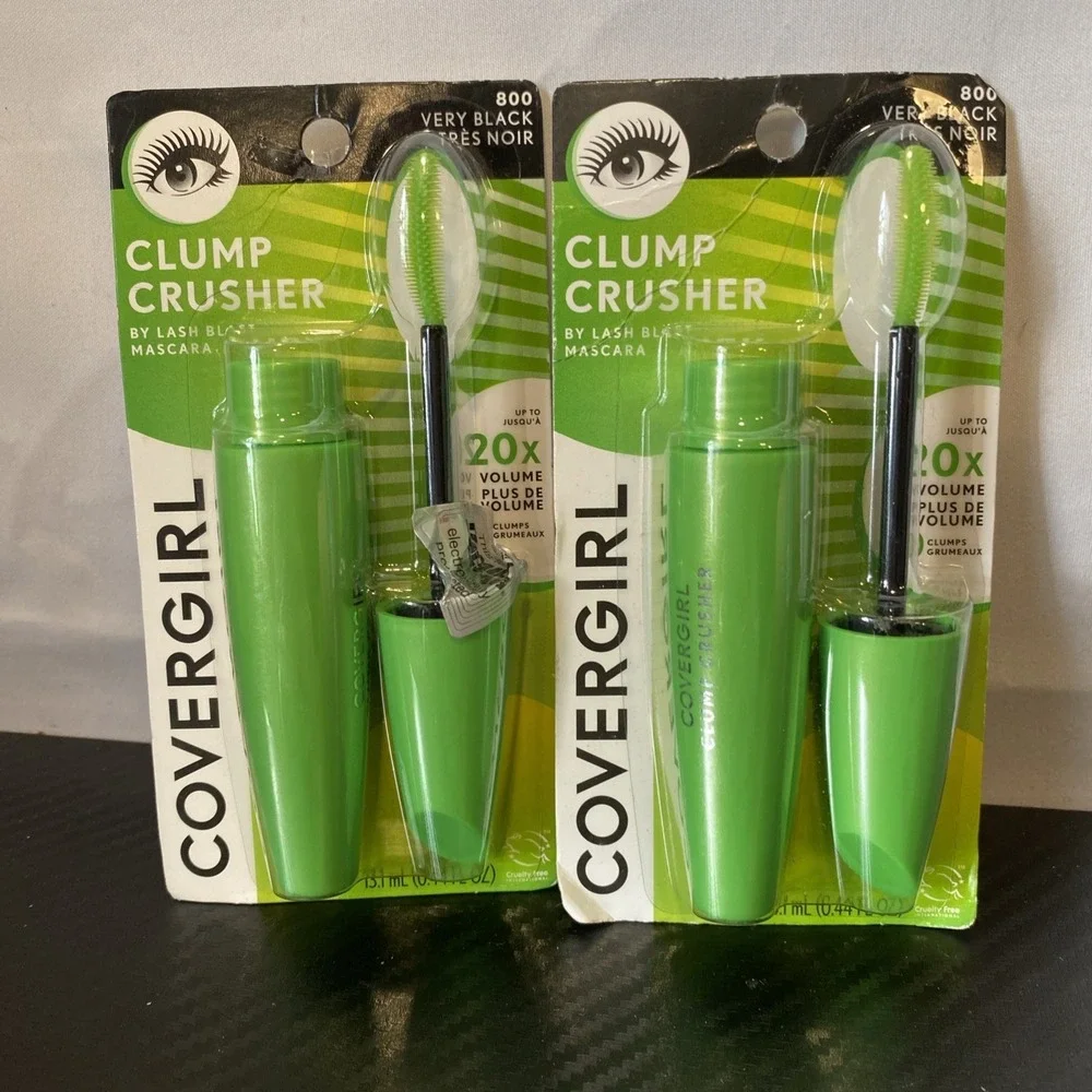2x CoverGirl Clump Crusher 800 Very‎ Black  Mascara .44 oz